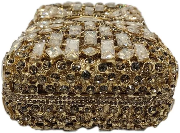 DJBM Women Dazzling Crystal Clutch Handbag Sparkling Deluxe Rhinestone Crossbody Purse for Wedding Party Prom