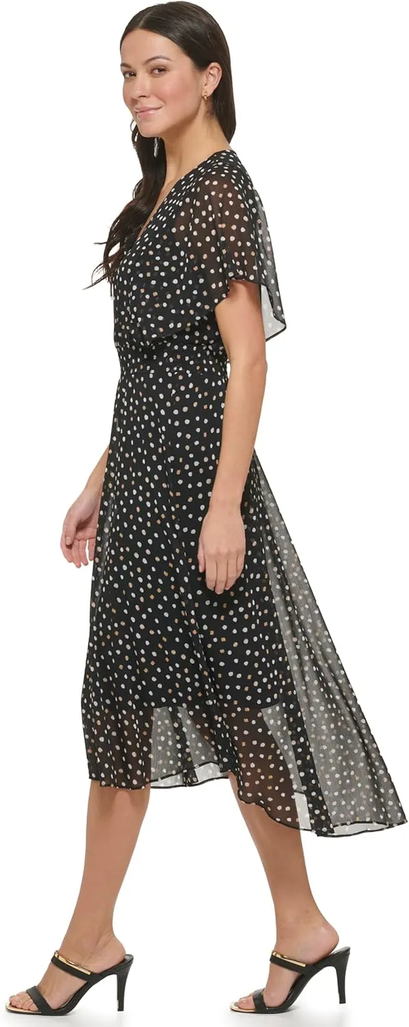 DKNY womens Fit and Flare Midi Dress