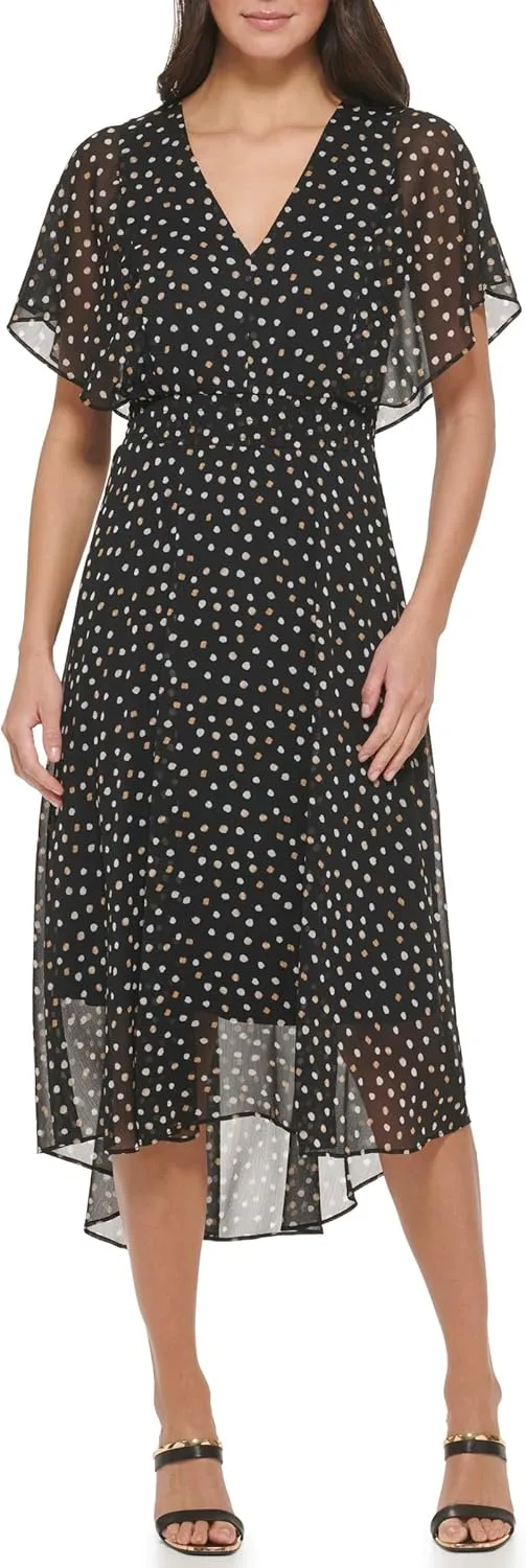DKNY womens Fit and Flare Midi Dress