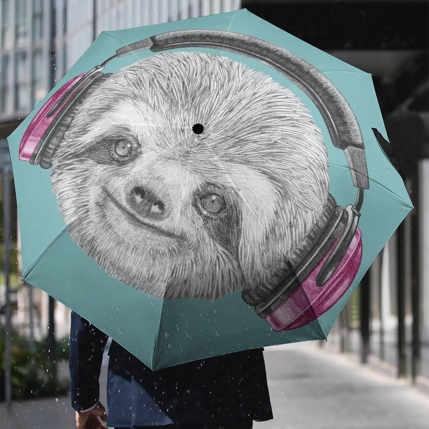 Donnapink Manual Folding Umbrella, Manual UV Sun Parasol UV Protection, Strong Travel Rain Umbrella