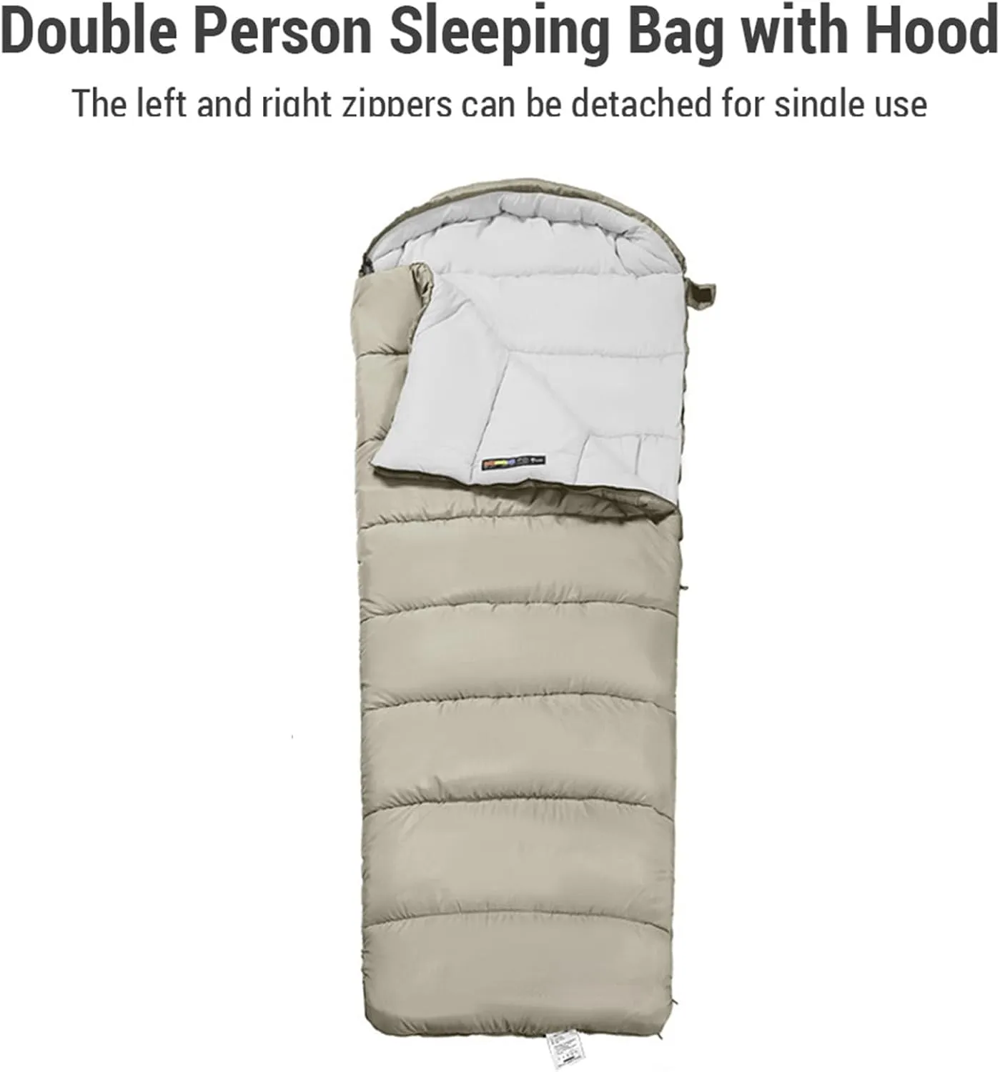 Double Sleeping Bag, Cold Weather 12°C to -18°C Cold Resistant Sleeping Bags for Adults Double Sleeping Bags for Adults with Hooded Anti Splashing for Camping Split Into Single Use