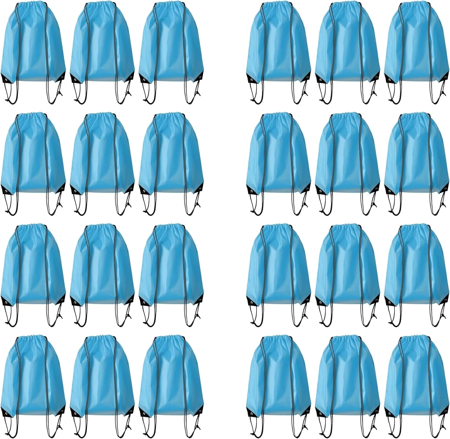 Drawstring Backpack Bulk 24Pcs Draw String Backpack Bags DIY Gym Sports Traveling Yoga Cinch Bag Sackpack Drawstring(sky blue light blue)