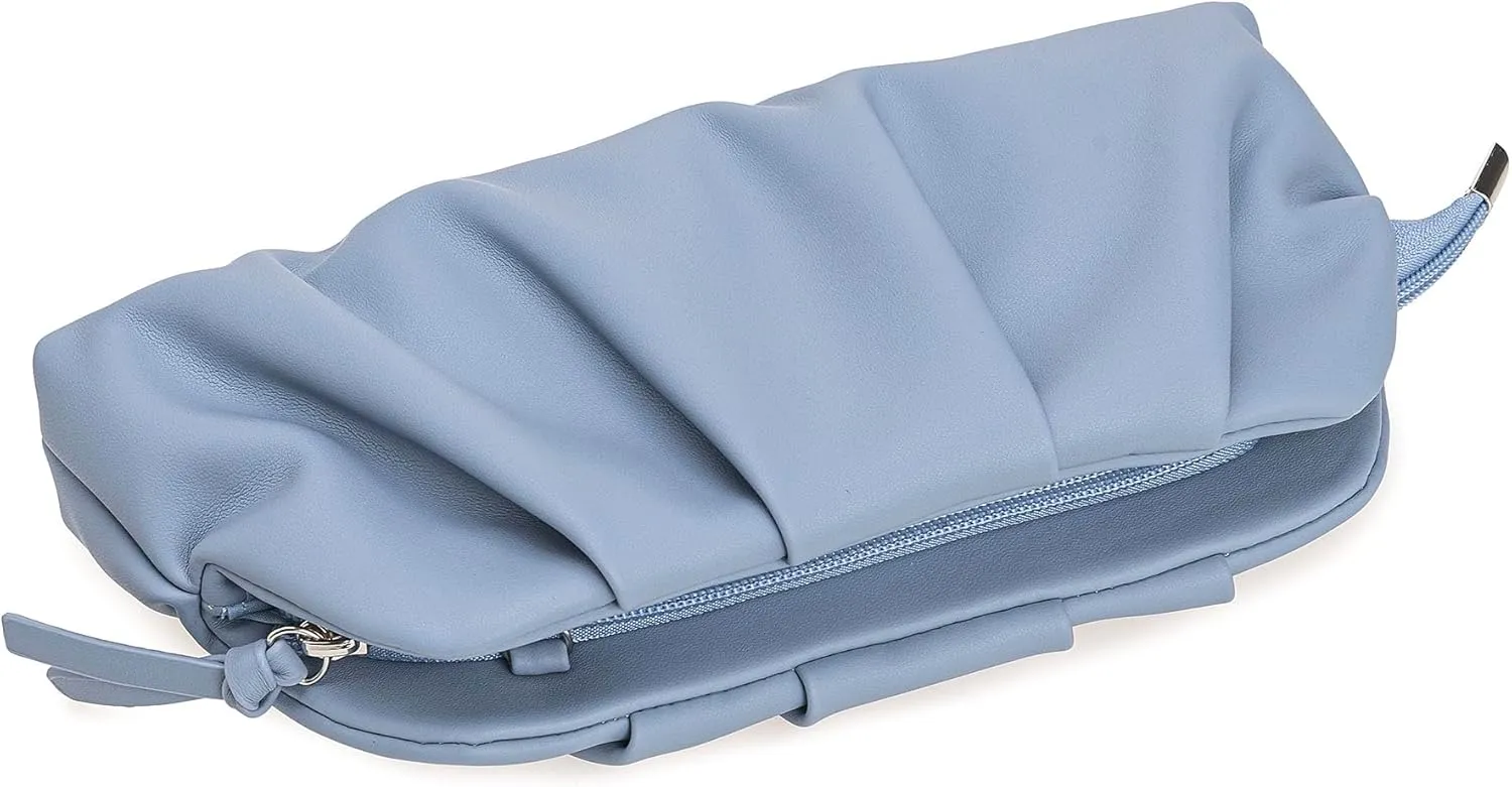 Dressy PU Clutch Purse for Women Formal Soft Pleated Vegan Leather Evening Bag for Wedding/Prom/Cocktail Party