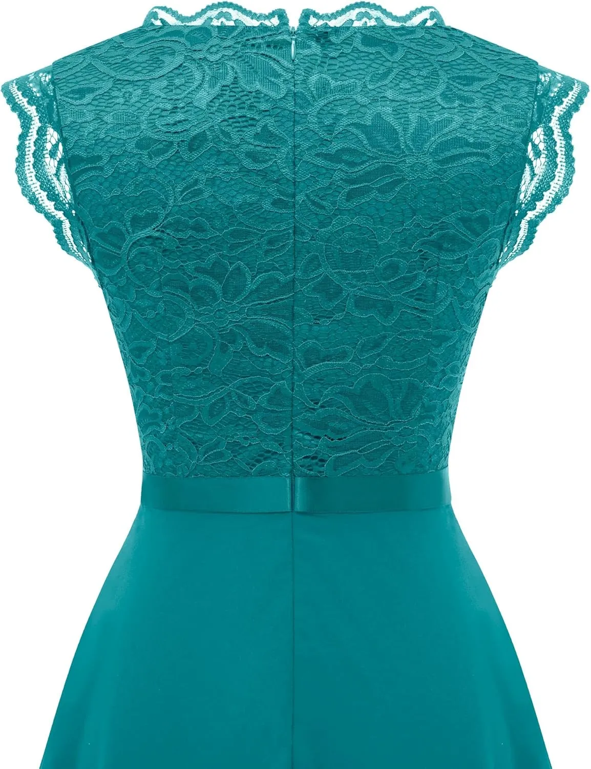Dressystar Women's V Neck Sleeveless Lace Bridesmaid Dress Wedding Party Gown