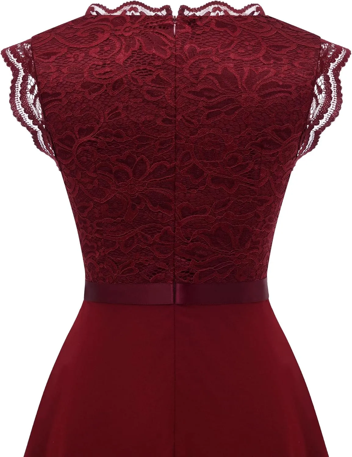 Dressystar Women's V Neck Sleeveless Lace Bridesmaid Dress Wedding Party Gown