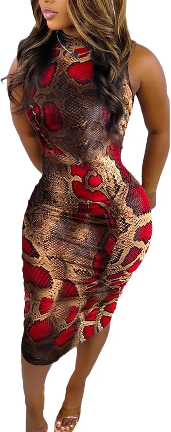 ECHOINE Women Sexy Floral Print V Neck Long Sleeve Front Zipper Stretchy Pencil Midi Bodycon Dress Office Work with Belt