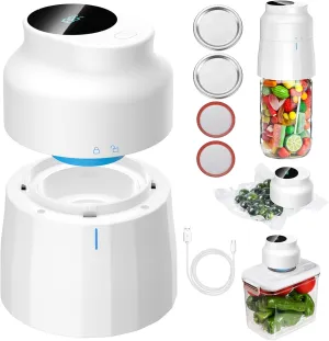 Electric Mason Jar Vacuum Sealer Kit for Wide Mouth and Regular Mouth Mason Jars Vacuum Sealing Machine for Food Storage Compatible with Vacuum Zipper Bags and Vacuum Seal Containers
