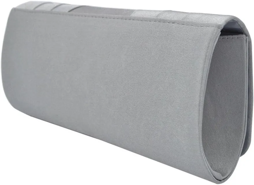 Elegant Classic Solid Satin Pleated Satin Flap Clutch Evening Bag Handbag
