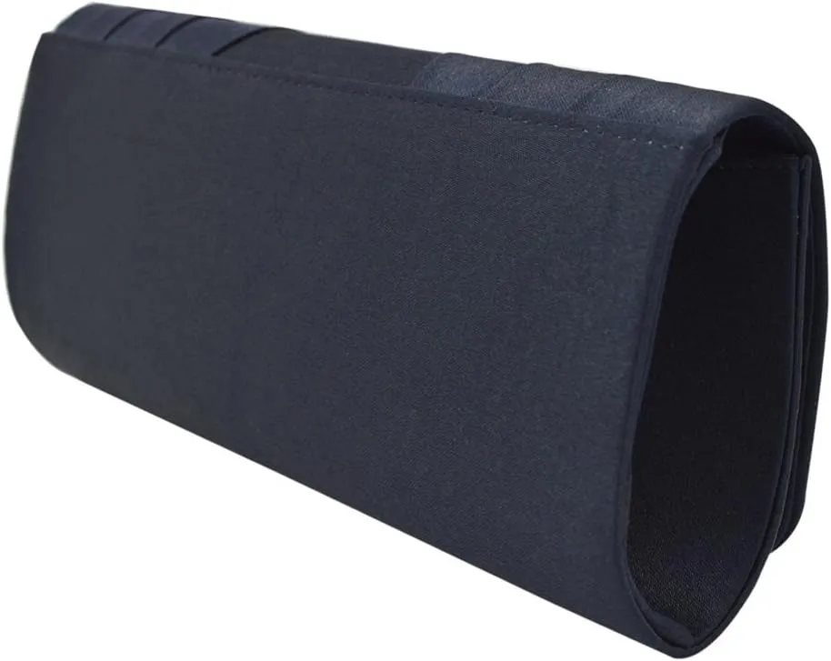 Elegant Classic Solid Satin Pleated Satin Flap Clutch Evening Bag Handbag