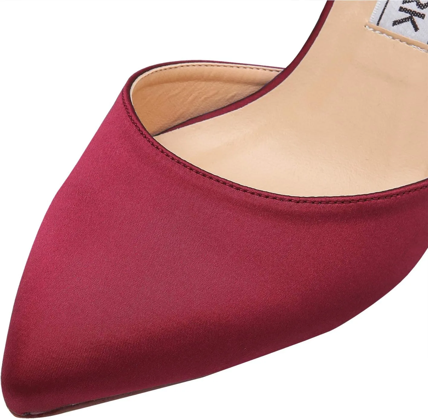 ELEGANTPARK Heels for Women Pointed Toe High Heel Pumps Satin Ankle Strap Wedding Bridal Evening Party Dress Shoes