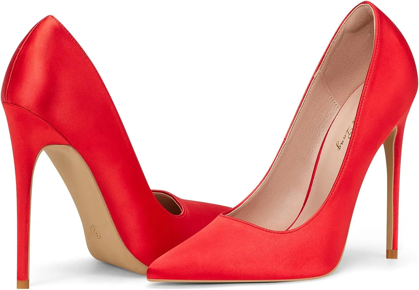 Elisabet Tang High Heels Womens Pointed Toe Heels Satin Pumps Stiletto Bridal Party Dress Evening Wedding Shoes for Woman