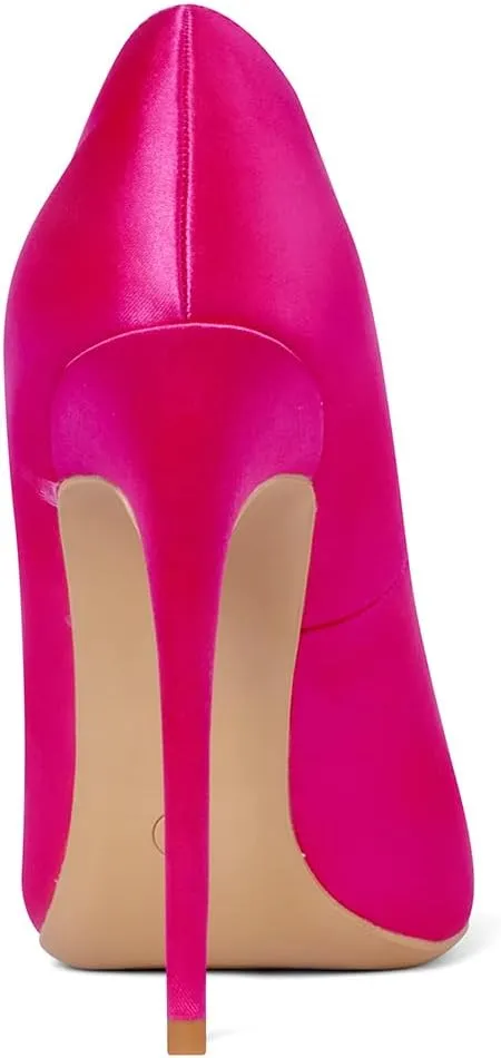 Elisabet Tang High Heels Womens Pointed Toe Heels Satin Pumps Stiletto Bridal Party Dress Evening Wedding Shoes for Woman