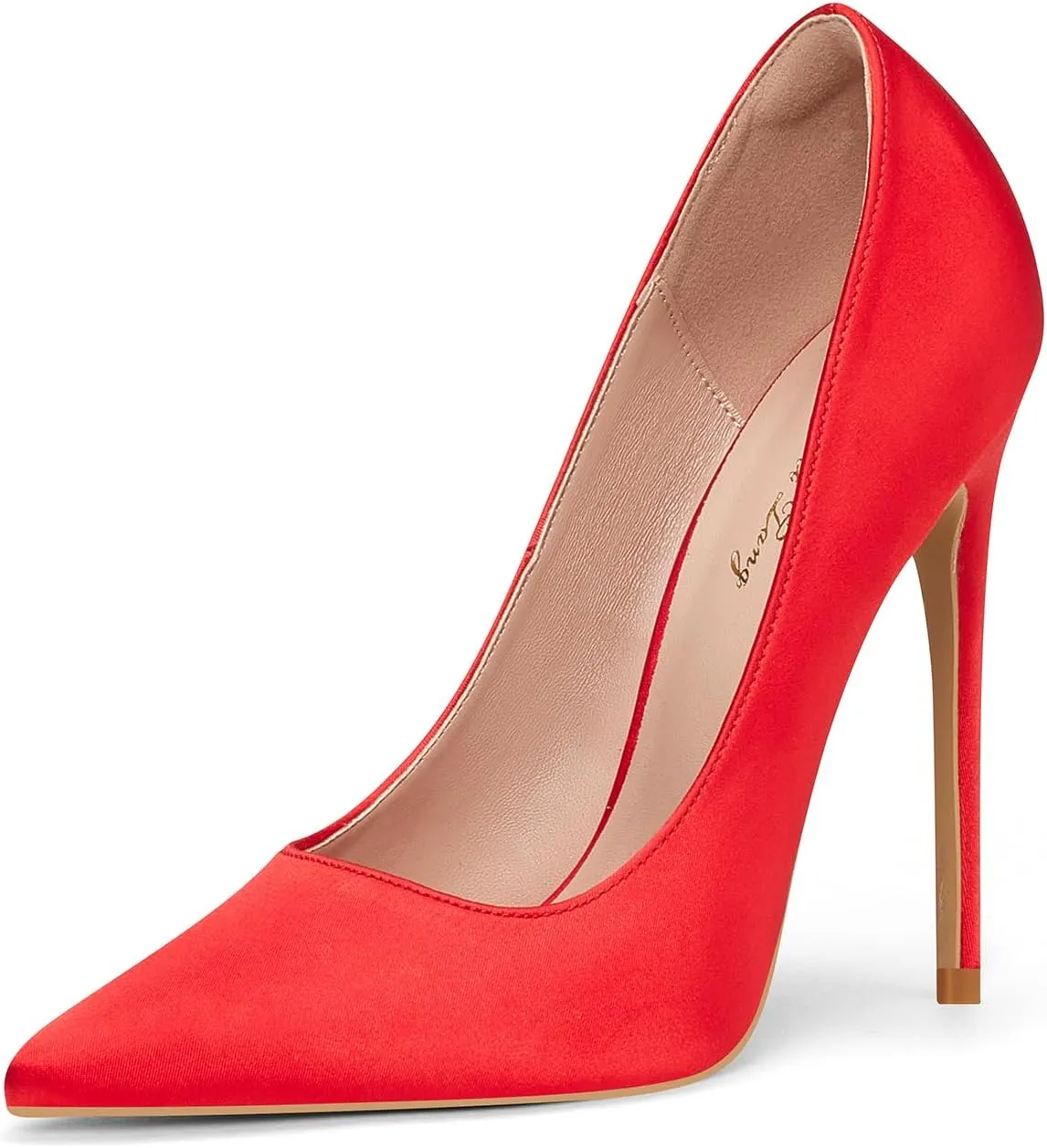 Elisabet Tang High Heels Womens Pointed Toe Heels Satin Pumps Stiletto Bridal Party Dress Evening Wedding Shoes for Woman