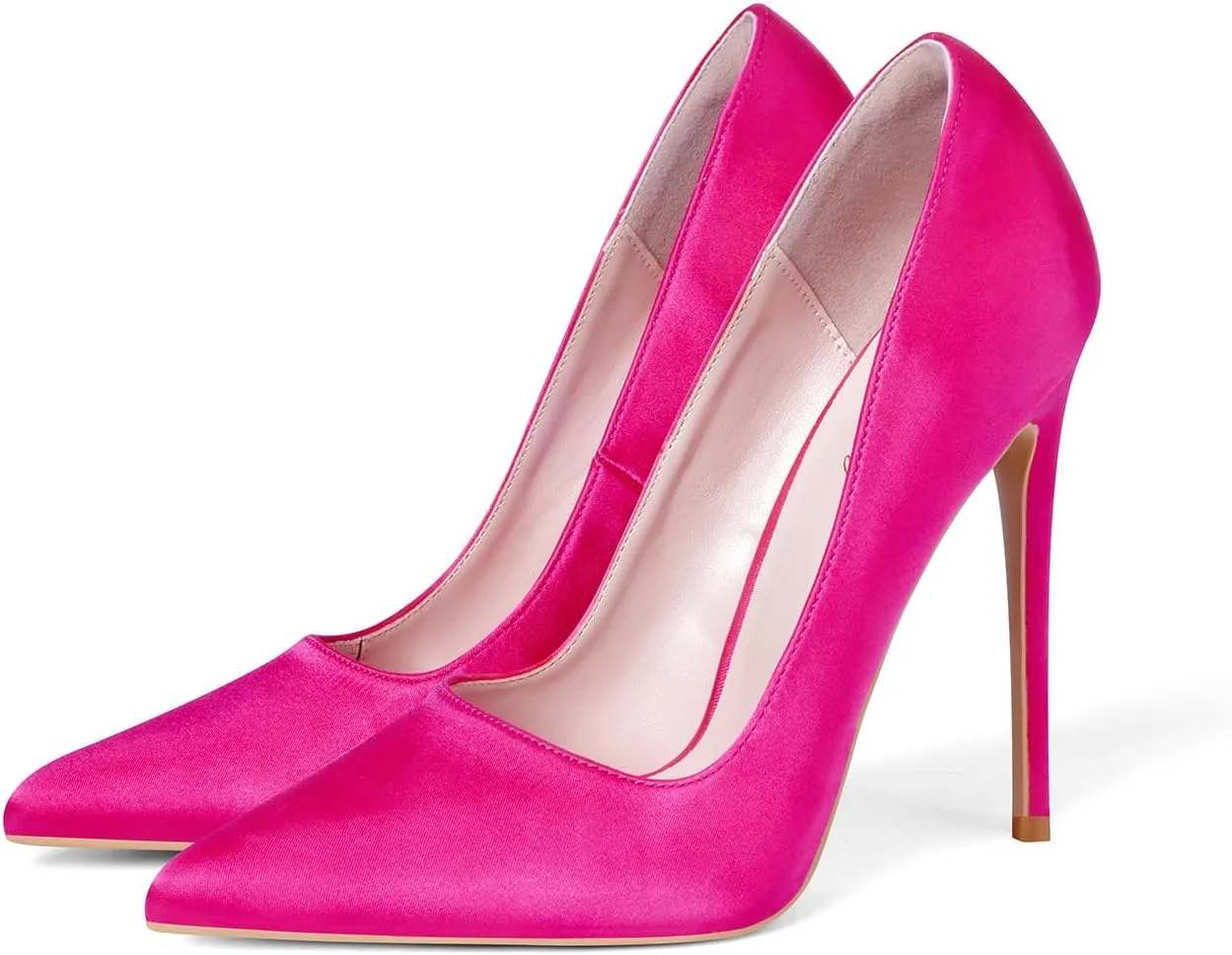 Elisabet Tang High Heels Womens Pointed Toe Heels Satin Pumps Stiletto Bridal Party Dress Evening Wedding Shoes for Woman