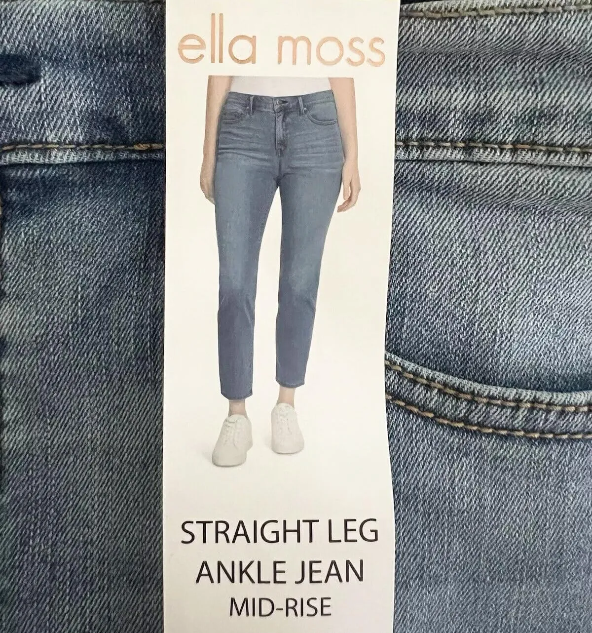 Ella Moss Women's Mid Rise Slim Straight Ankle Jeans