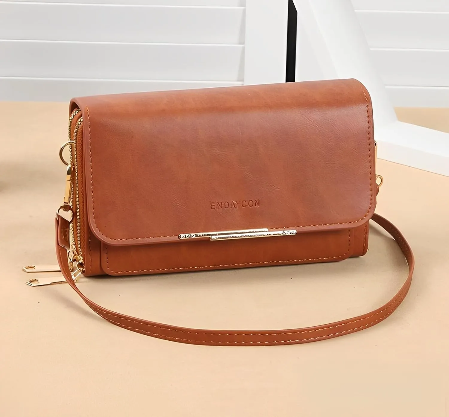ENOPINK Small Crossbody Bags for Women PU Leather Shoulder Bags Trendy Flap Handbags Purses