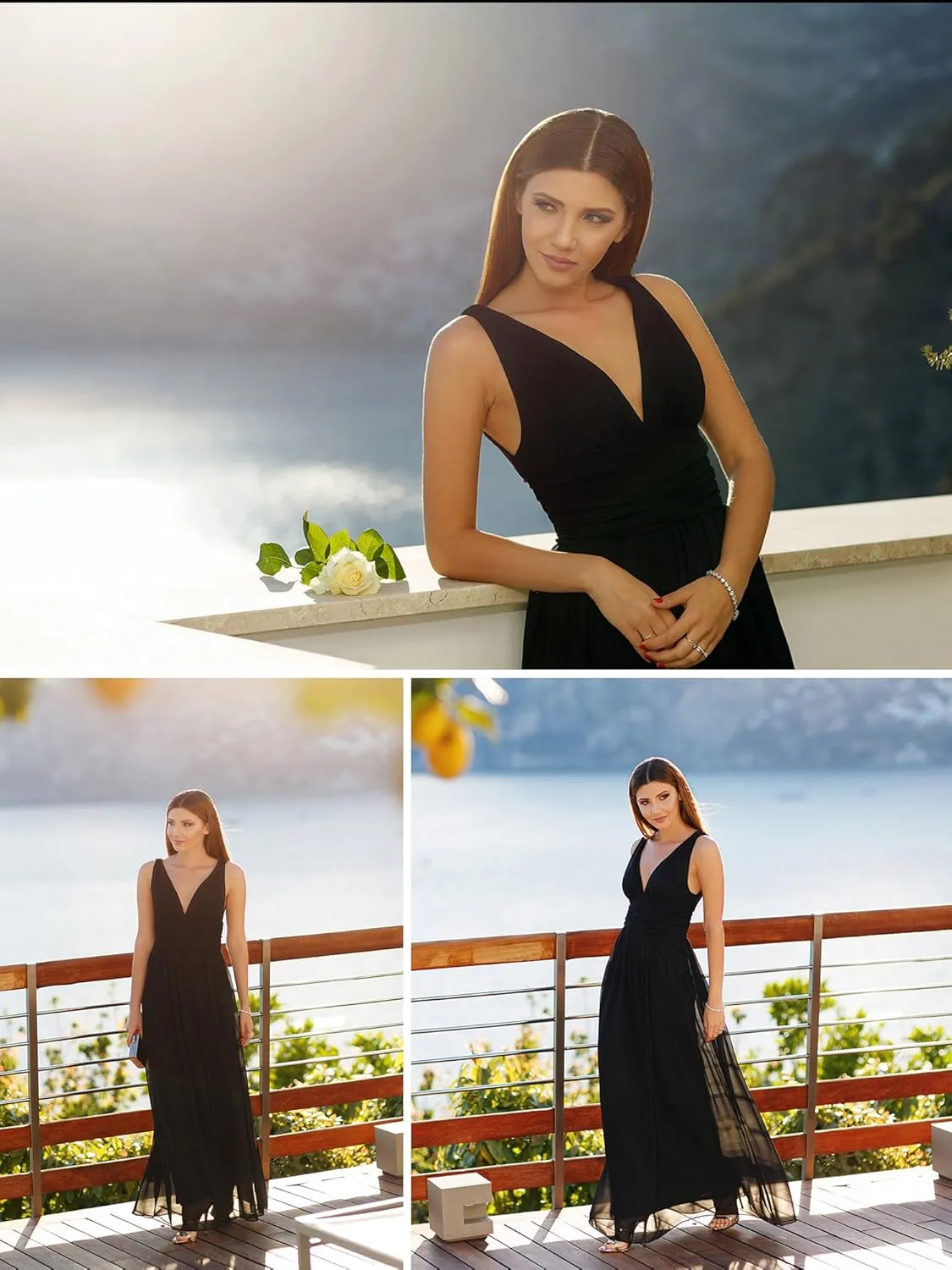 Ever-Pretty Womens Bridesmaid Dress V-Neck Sleeveless A Line Chiffon Floor Length Formal Dress 09016