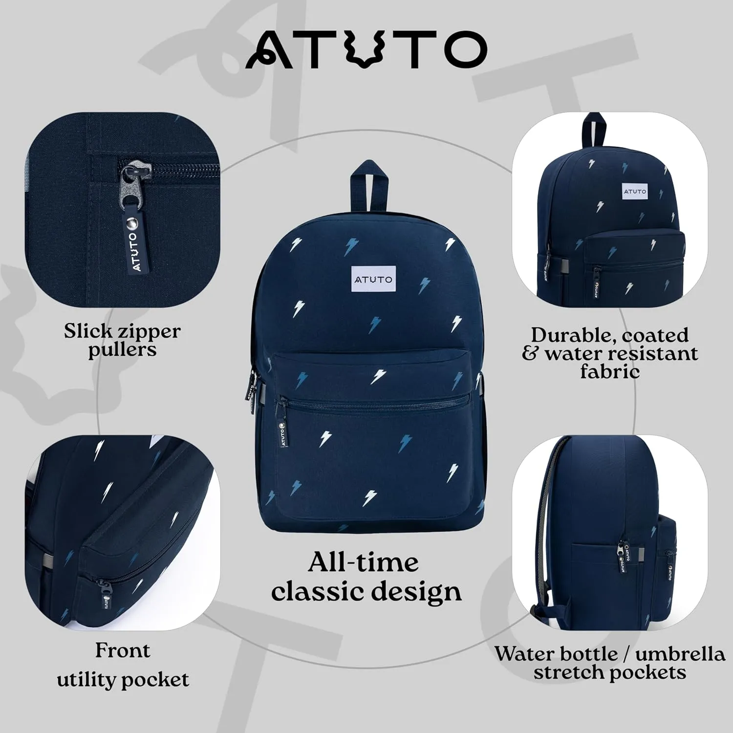 Everyday Backpack, Basic Backpack for Women and Men, Casual Backpack with 20L, Classic Backpack with Durable Fabric (Print Blue)