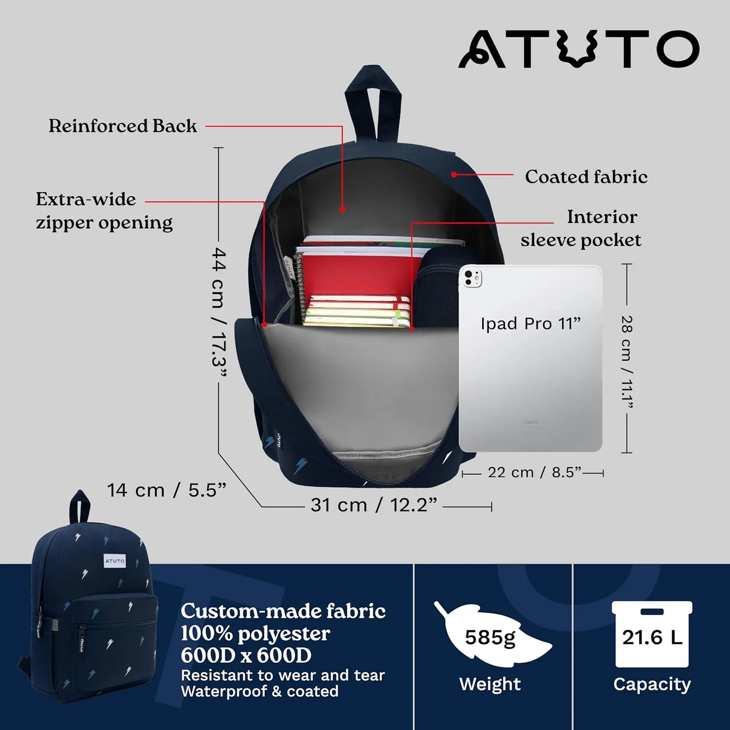 Everyday Backpack, Basic Backpack for Women and Men, Casual Backpack with 20L, Classic Backpack with Durable Fabric (Print Blue)