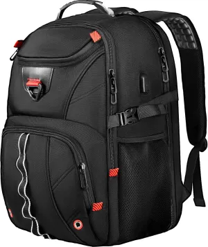 Extra Large Travel Laptop Backpack,18.4 inch XXXL Gaming Backpack, TSA Friendly College Daypack Big Capacity Heavy Duty Business Suitcase Daypack Bag USB Port for Men/Women-Black