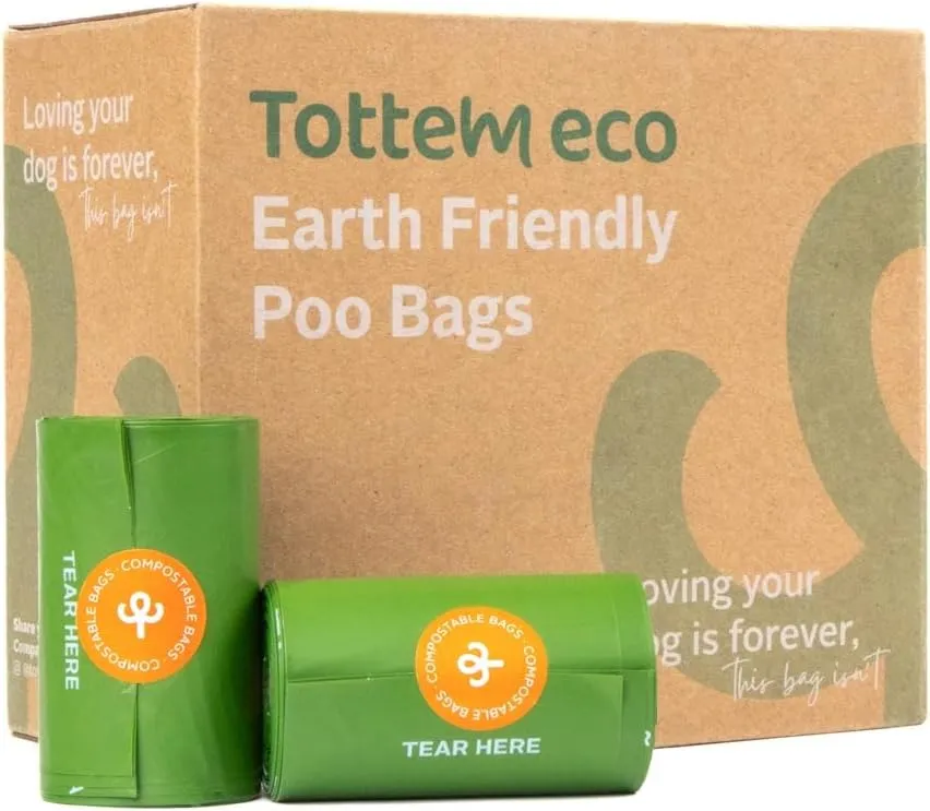 Extra Thick Dog Poop Bags Rolls – 100% Home Compostable, TÜV Certified, XL & Pre-Cut, Soft Touch, Leak proof, GUARANTEED – 240 Bags Total (16 Rolls) by Tottem eco