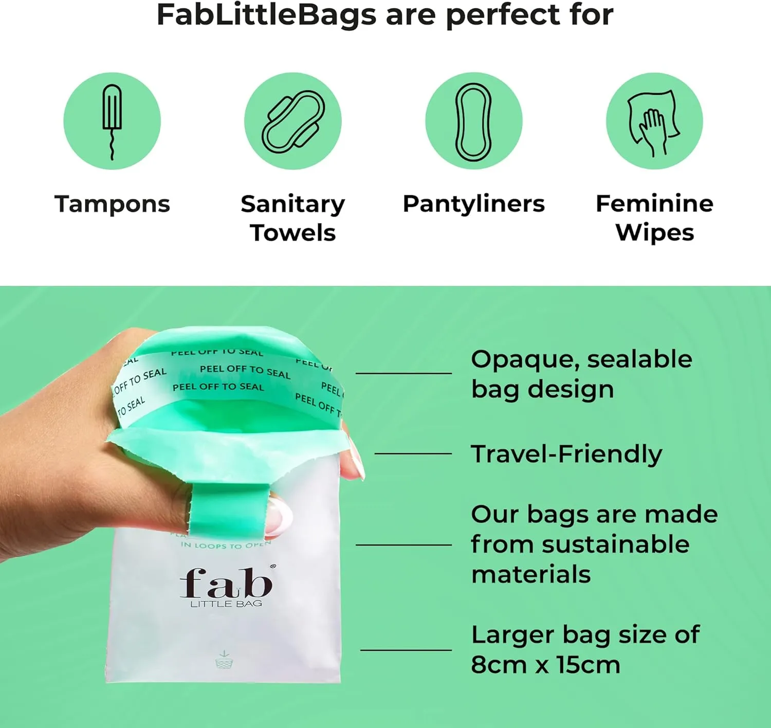 Fab Little Bag Starter Plus Pack - 45 Sanitary Disposal Bags Plus Recyclable Refill Pack for Out and About (45 Pack)