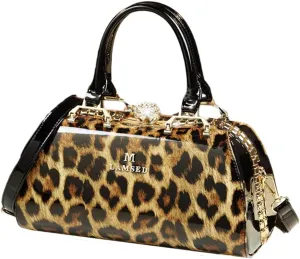 Fashion Leather Women's Top Handle Satchel Crossbody Handbags Crystal Evening Bag Purses Hard Shoulder Bags