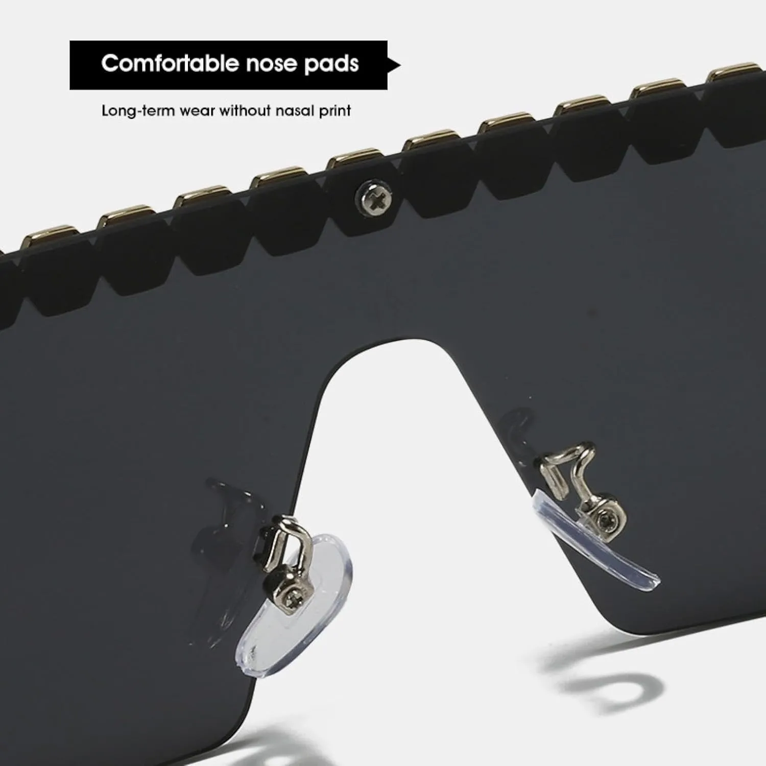 Fashion Luxury Rimless Imitation Diamond Sunglasses for Women Men Vintage Trend Sun Glasses Travel Shades Uv400