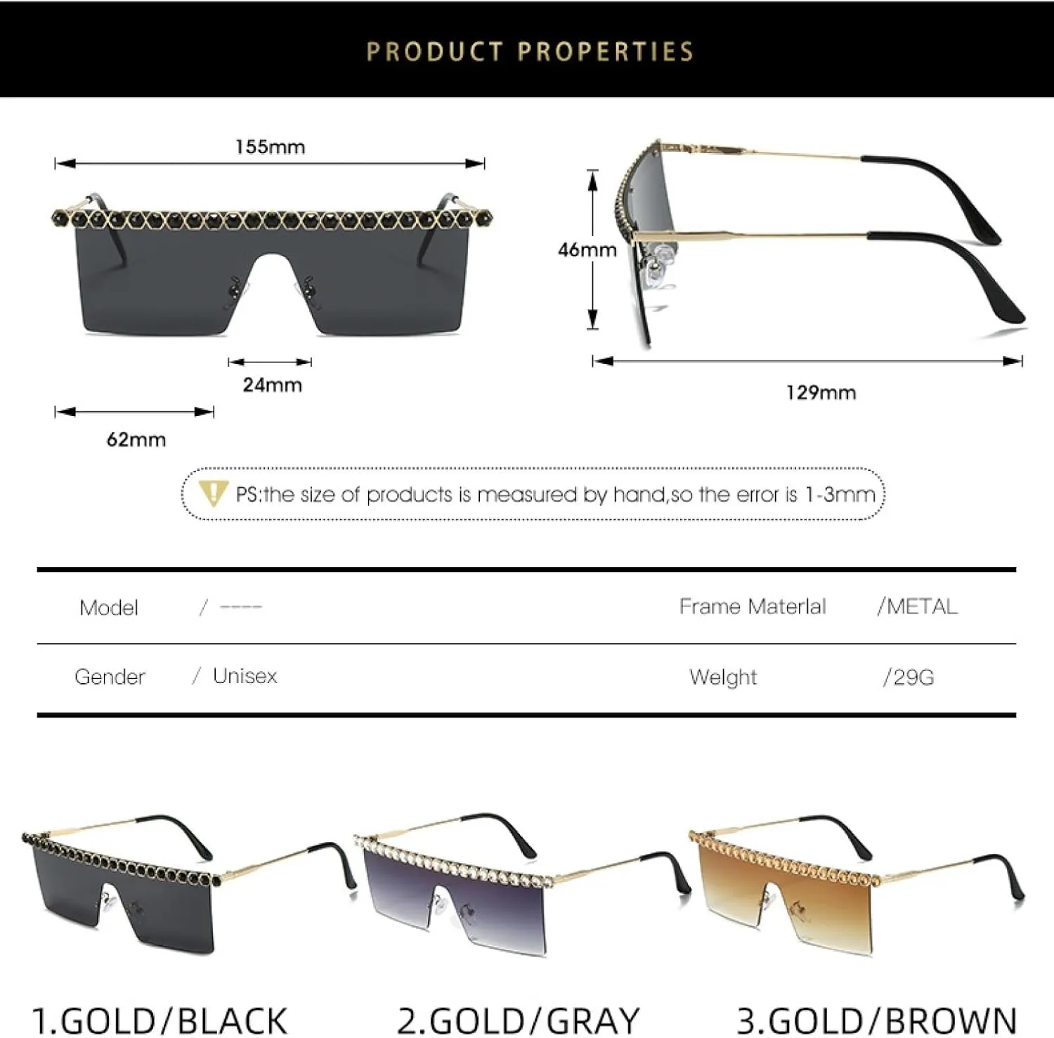 Fashion Luxury Rimless Imitation Diamond Sunglasses for Women Men Vintage Trend Sun Glasses Travel Shades Uv400
