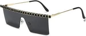 Fashion Luxury Rimless Imitation Diamond Sunglasses for Women Men Vintage Trend Sun Glasses Travel Shades Uv400