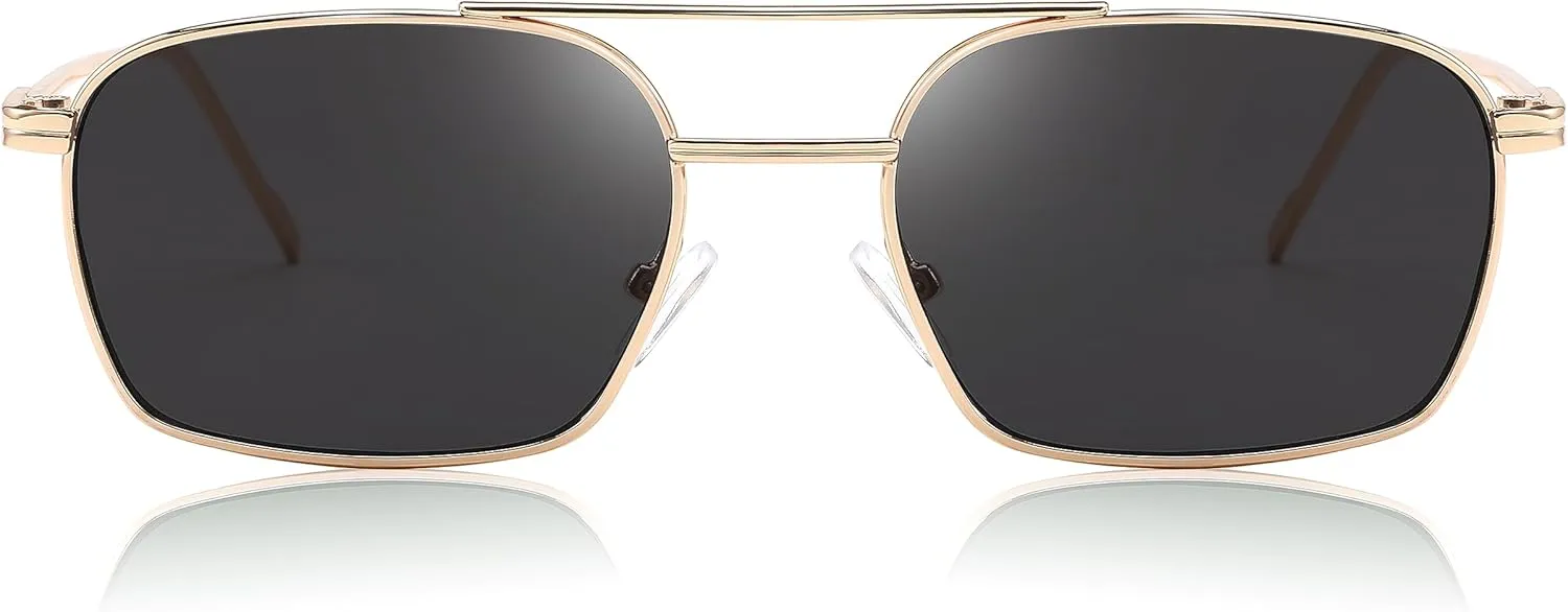 FEISEDY Fashion Square Aviator Sunglasses Women Men Trendy Retro Metal Frame Sun Glasses Candy Color Lens B1036