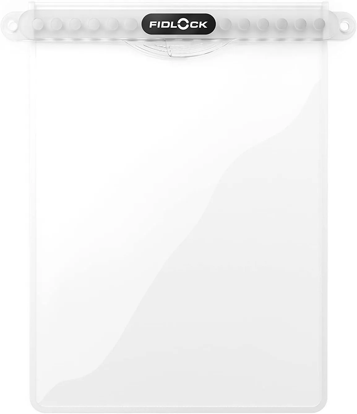 FIDLOCK Hermetic Dry Bag Maxi - Flexible Magnetic Self-Sealing Bag for Cellphone | 100% Waterproof and Sand Proof - Practical Size with a Large Opening, with Lanyard Included - Transparent