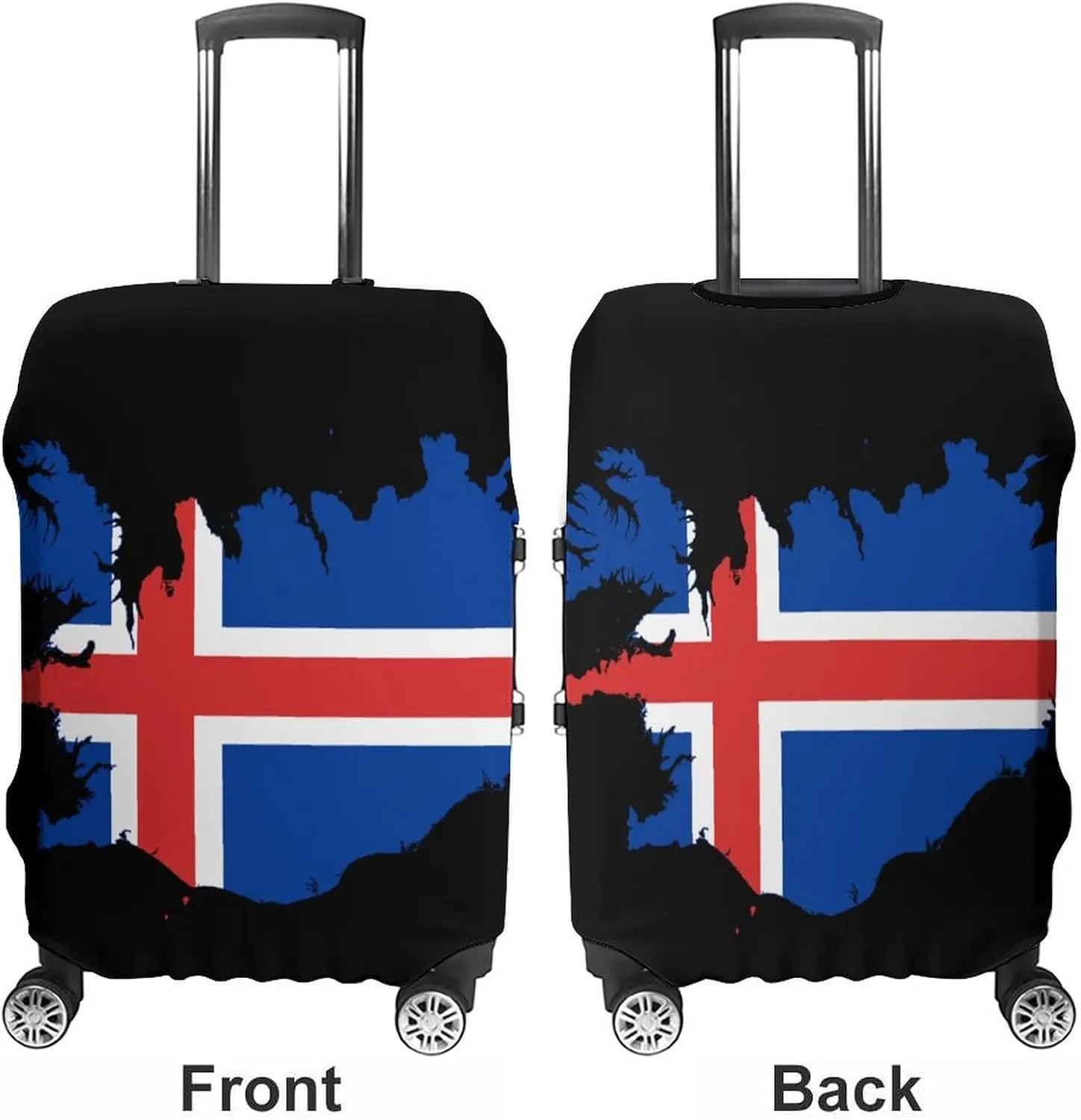 Flag Map of Iceland Cute Luggage Case Cover Travel Suitcase Protector Fits 19-32 Inch Luggage for Business Holiday