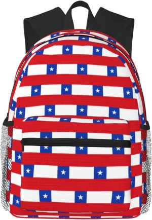Flag Of Chile Fashion Backpack,Casual Daypack Backpacks For Men Women, Laptop Bag Travel Hiking Camping