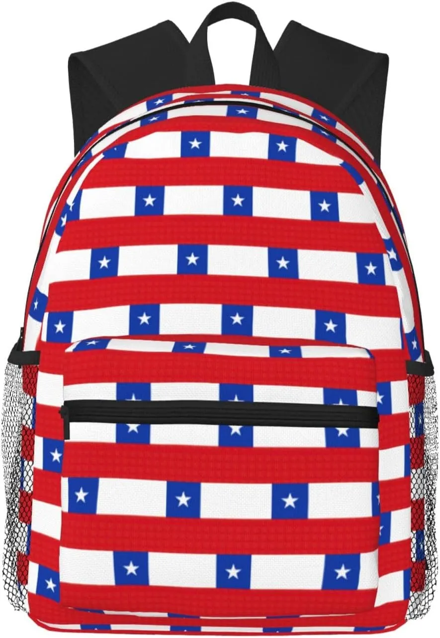 Flag Of Chile Fashion Backpack,Casual Daypack Backpacks For Men Women, Laptop Bag Travel Hiking Camping