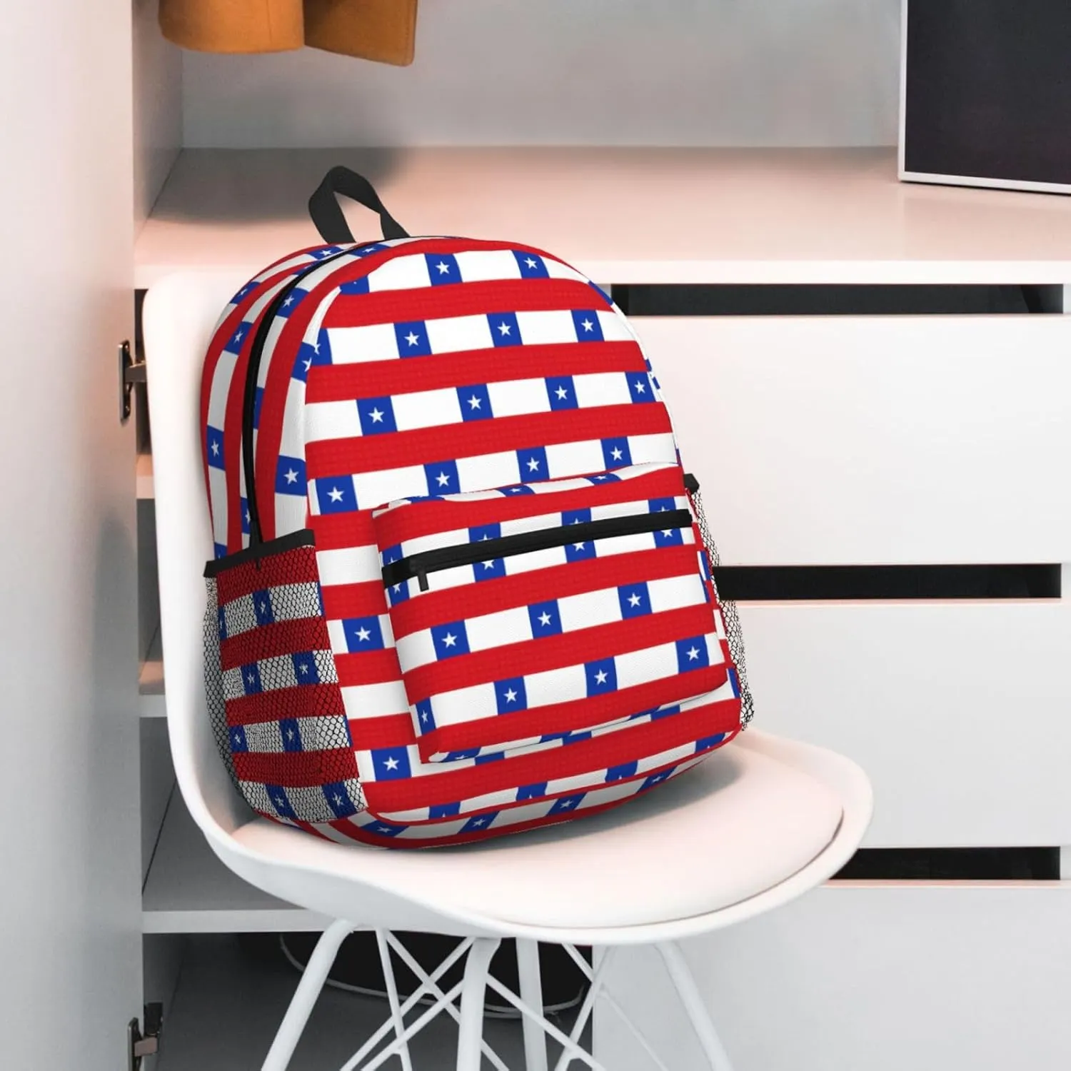 Flag Of Chile Fashion Backpack,Casual Daypack Backpacks For Men Women, Laptop Bag Travel Hiking Camping