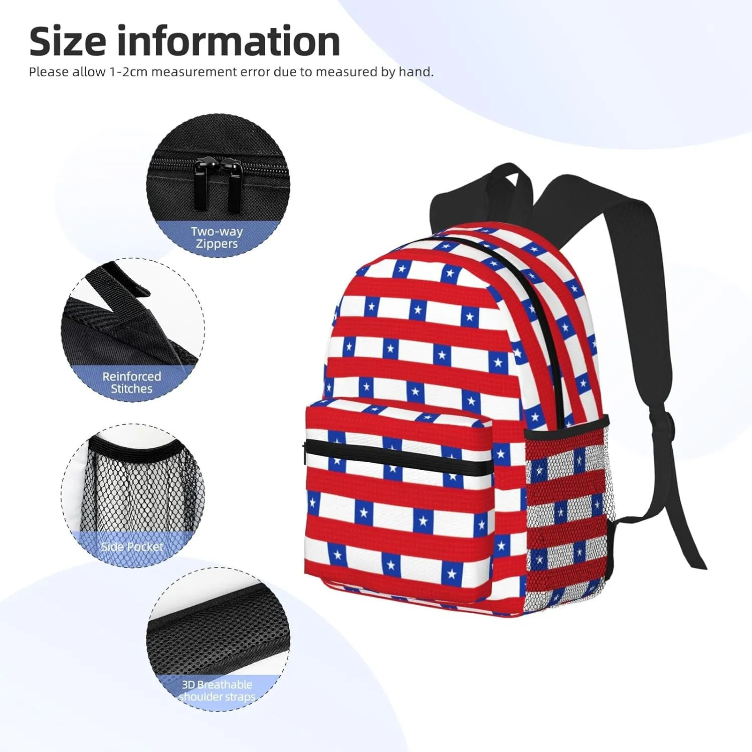 Flag Of Chile Fashion Backpack,Casual Daypack Backpacks For Men Women, Laptop Bag Travel Hiking Camping