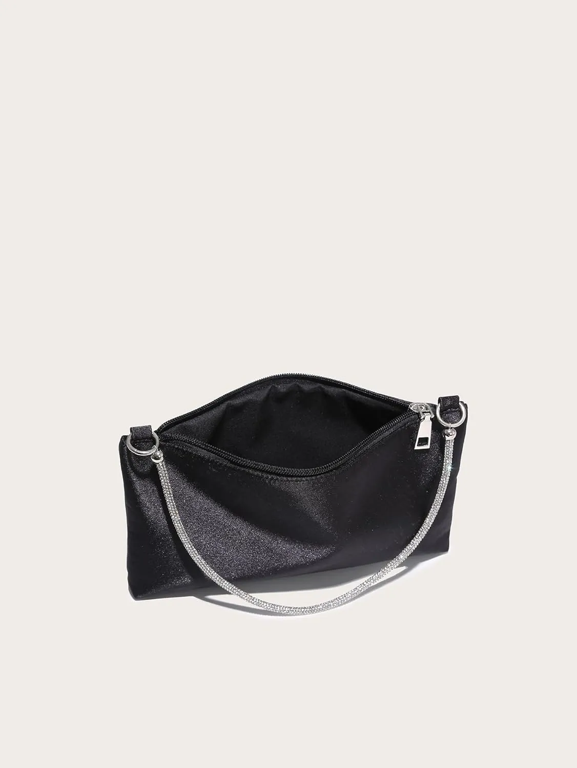 Floerns Women's Rhinestone Satin Square Bag Evening Bag for Prom Party
