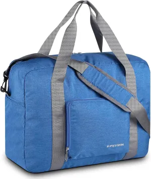 For Spirit Airlines Personal Item Bag 18x14x8 Foldable Travel Duffel Bag Underseat Carry-on Luggage for Women and men 30L(Blue)