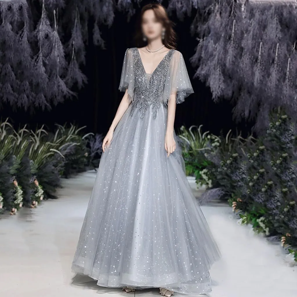 French Evening Dress Autumn Celebrity Banquet Temperament Long Slim Graduation Evening Dress