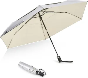 G4Free Travel Umbrella Ultralight UPF 50  UV Protection Compact Sun Umbrella, Double Canopy Super Slim Small Portable Automatic Anti-bounce Close