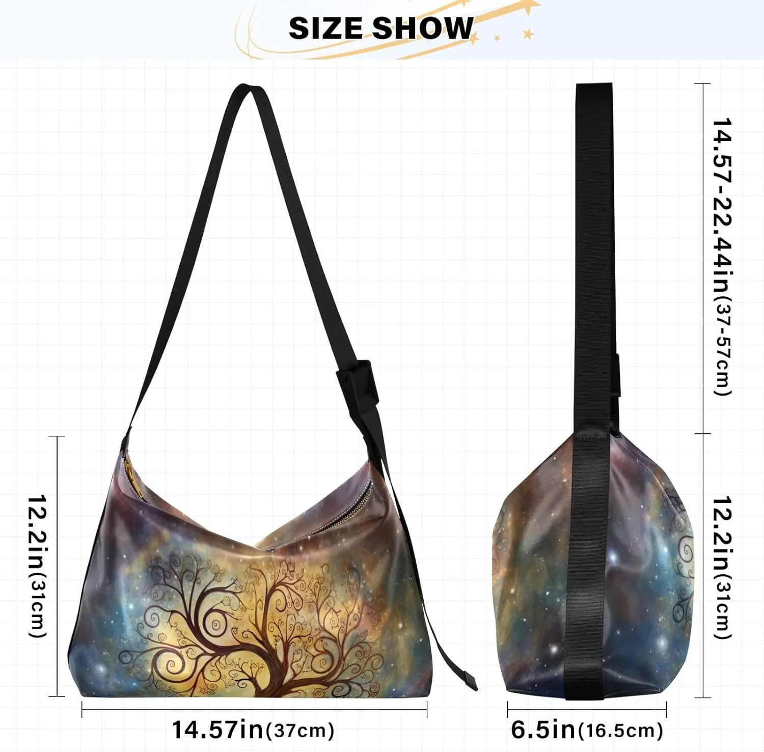 GAIGEO Fantasy Sea Of Clouds And Whale Shoulder Strap Bag, Men's Shoulder Bags, Leather Crossbody Bag