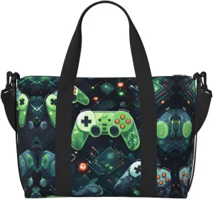 Gamepad Circuit Version Hand-held travel bag, messenger casual handbag, suitable for work, travel, fitness, tourism, women's zipper storage bag,