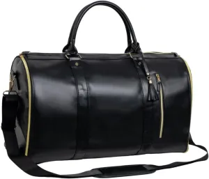 Garment Duffel Bag PU Leather Waterproof Shoulder Bag for Travel Gym Hiking Business Weekend Getaway