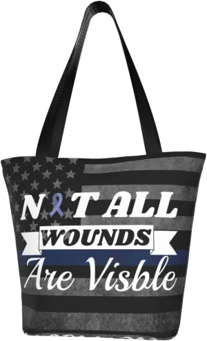 Gastric Cancer Awareness Not All Wounds Are Visible Fashion Shoulder Bag Large Capacity For Man Or Woman