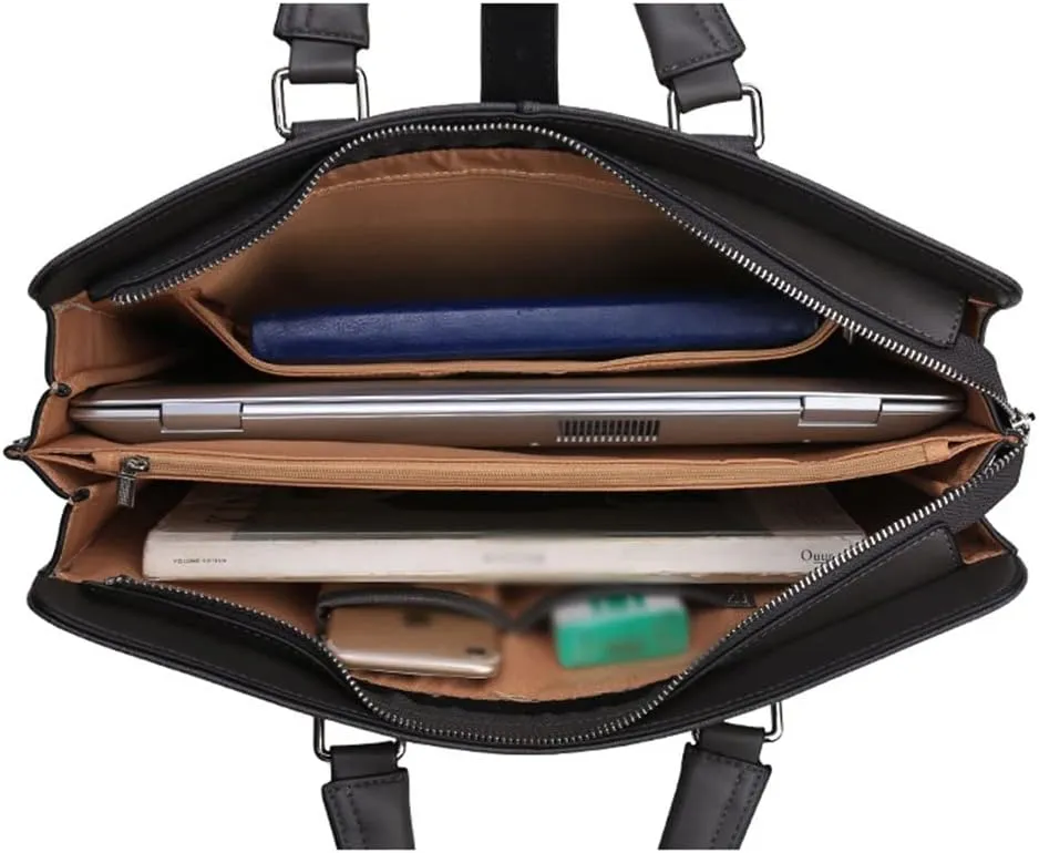 Genuine Leather Handbag Cross Section Business Briefcase Shoulder Crossbody Bag Fashion Computer Men's Bag