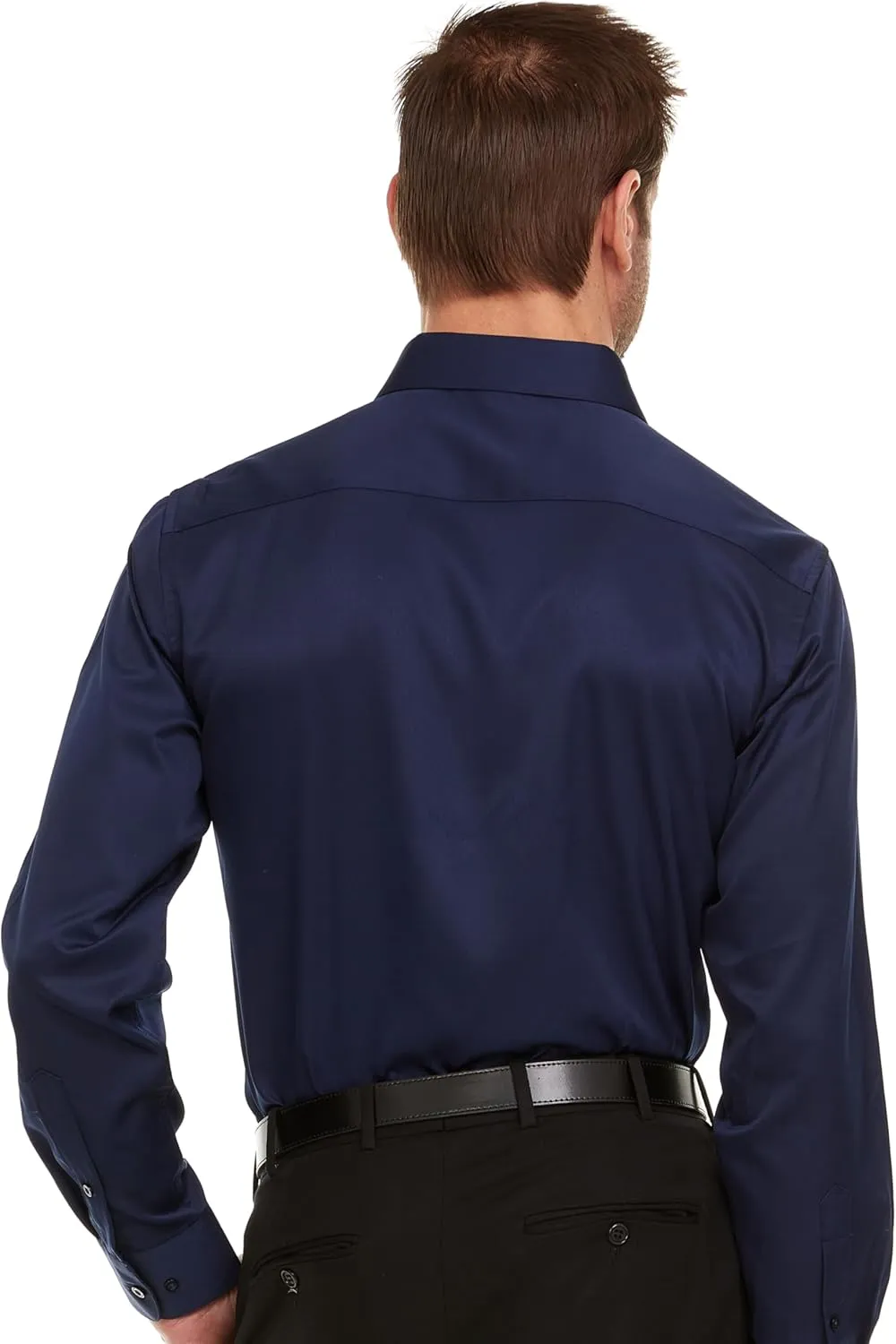 Geoffrey Beene Mens Slim Fit Sateen Stretch Button Down Dress Shirt Formal Wrinkle Resistant