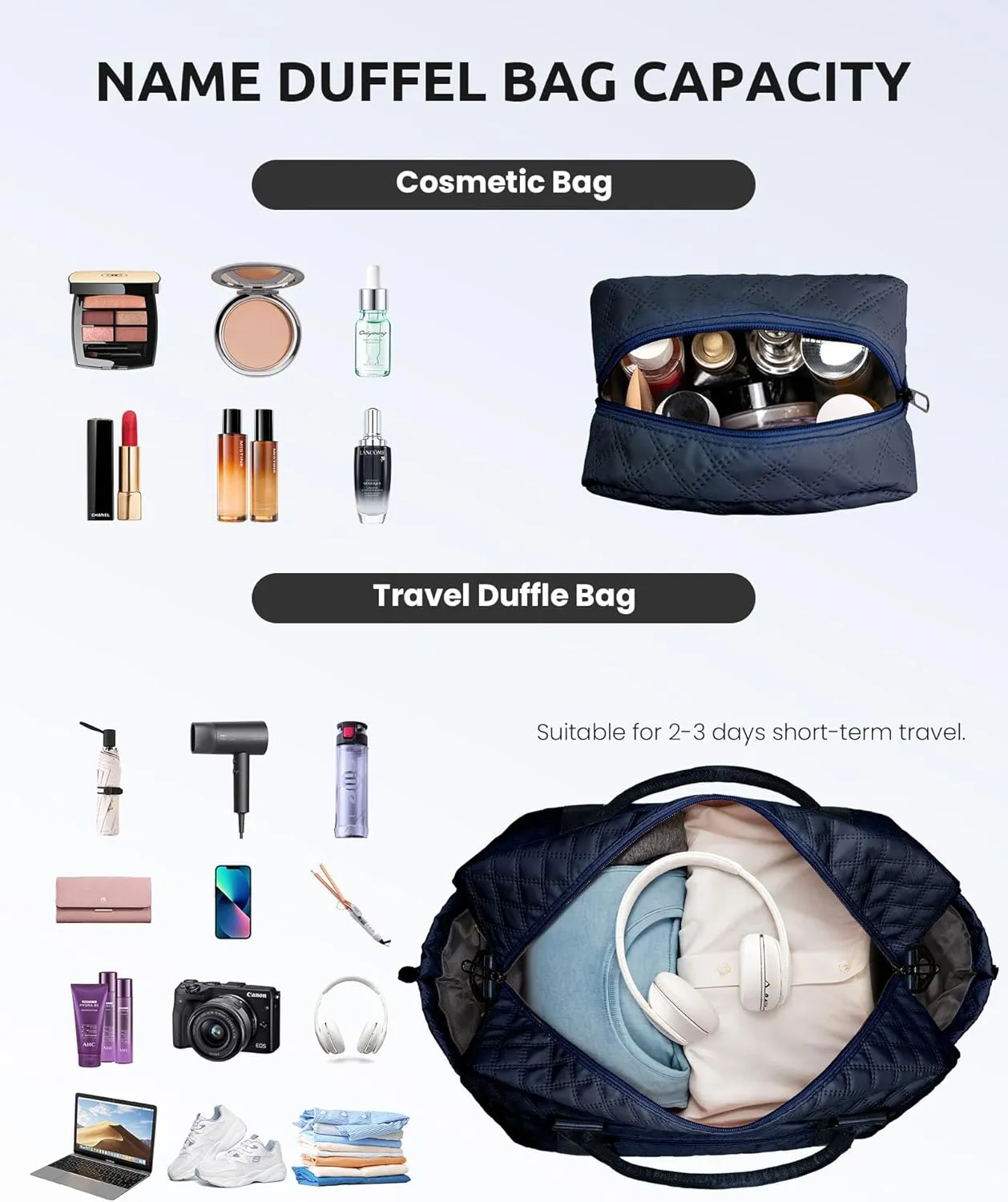 Gifts for 9 10 11 12 13 14 15 16 17 Year Old Girls-Duffle Bag with Shoe Compartment, Personalized Weekender Bag, Travel Bag with Makeup Bag，Birthday Gift Graduate Gifts for Her (Letter T)