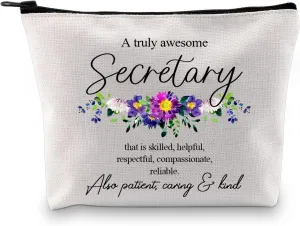 GJTIM Secretary Gift Secretary Appreciation Medical Secretary Gift Travel Accessories Toiletry Bag Makeup Bag (Truly Secretary Bag)