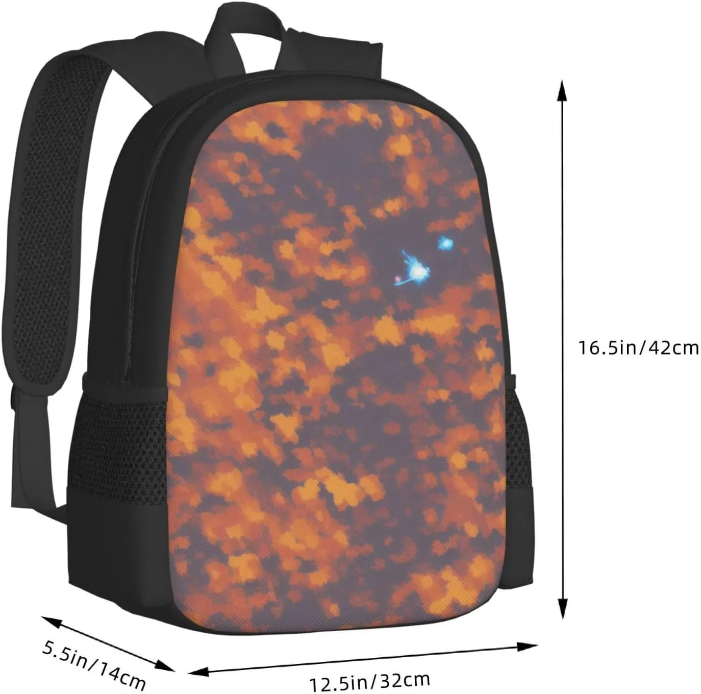 Gold Texture Printed Pattern Backpack Lightweight Simple Casual Backpack Shoulder Bags Large Capacity Laptop Backpack